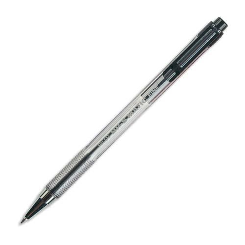 PILOT Stylo bille rechargeable pointe fine rétractable encre Noire corps plastique cristal BPS-MATIC