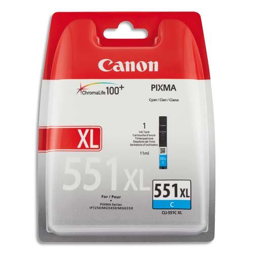 CANON Cartouche Jet d'encre Cyan 551XL 6444B001 (dont eco-taxe de 0,01 €)