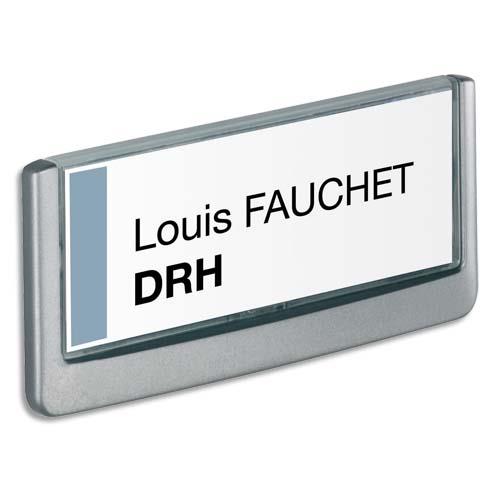 DURABLE Plaque de porte Clicksign en ABS - livrée avec kit fixations - L149 x H52,5 mm - Graphite