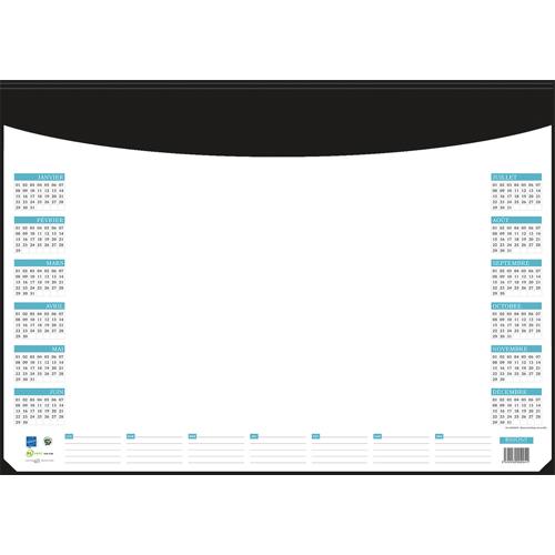 CBG Socle sous-mains en pvc noir avec recharge quadri-perpétuel - format : 40,5 x 55 cm