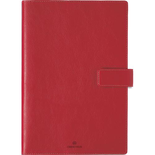 OBERTHUR Agenda MILANO 25, spiralé, 1S/2P, format 17x24,5cm, couverture amovible en PVC Rouge