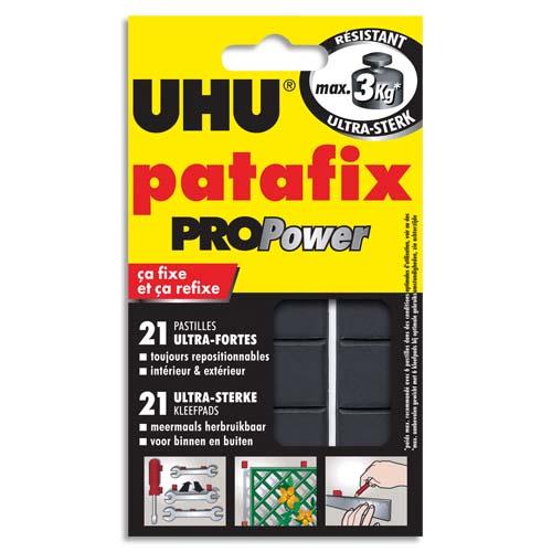 UHU Etui de 21 pastilles PATAFIX Blanche Pro Power résistance ultra forte 3kg