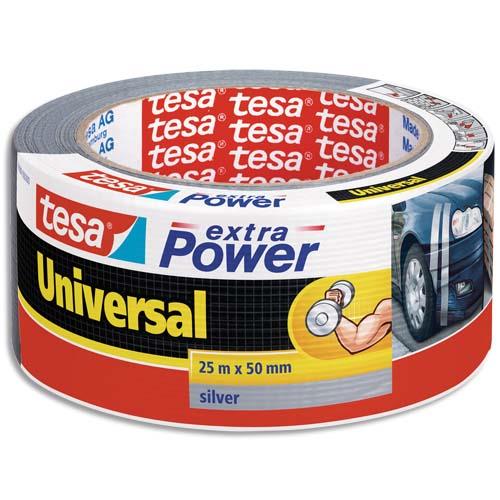 TESA Rouleau de toile adhésive renforcée 25m x 50 mm coloris Gris