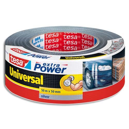 TESA Rouleau de toile adhésive renforcée 50 m x 50 mm coloris Gris