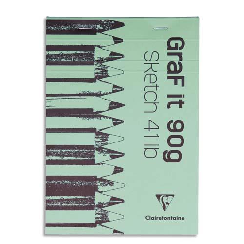 CLAIREFONTAINE Bloc de croquis Graf It format A3 80 pages microperforées 90g