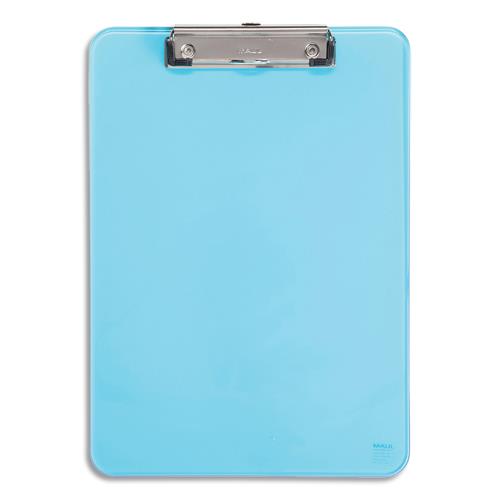 MAUL Porte-bloc simple A4 en polypropylène avec pince métal. Coloris bleu