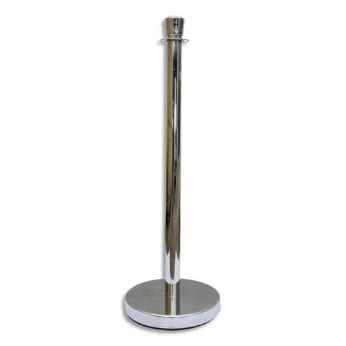 VISO Poteau guide fil à corde - Base 32, hauteur 98 et diamètre du tube 5 cm coloris chromé