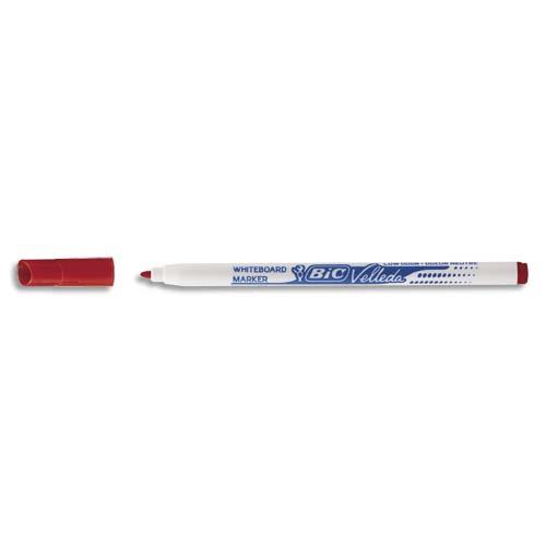 BIC Velleda 1721 Feutres pour Tableau Blanc Effaçables à Sec Pointe Conique Fine - Rouge