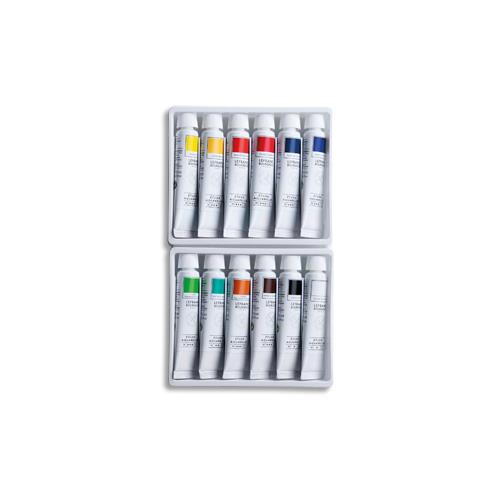 LEFRANC BOURGEOIS Boîte de 12 tubes de peinture aquarelle. Gamme etude/studio. Tubes de 10ml