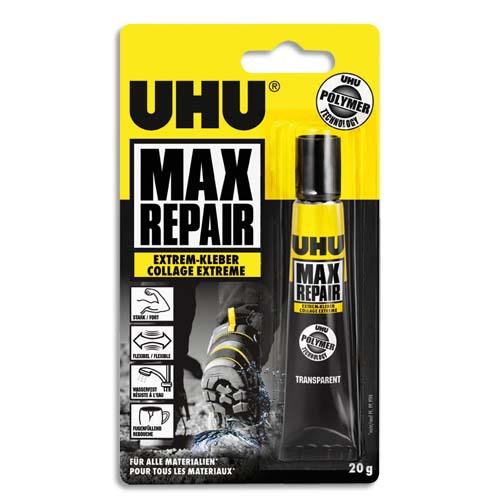 UHU Tube de 20g de colle de bricolage multi-usages pour tous matériaux sur toutes surfaces.