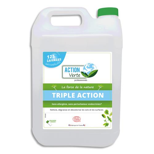 ACTION VERTE Bidon 5 Litres Nettoyant dégraissant multi-usages sols et surfaces, parfum Menthe