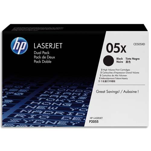 HP 2 cartouches Laser Noir CE505XD (dont eco-taxe de 0,02 €)