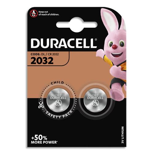 DURACELL Piles boutons lithium spéciales 2032 3V, lot de 2 (DL2032/CR2032)