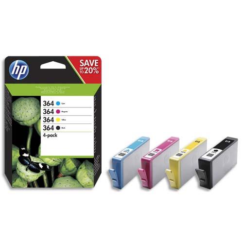 HP Multipack Jet d'encre Noir+couleur 364 N9J73AE (dont eco-taxe de 0,04 €)