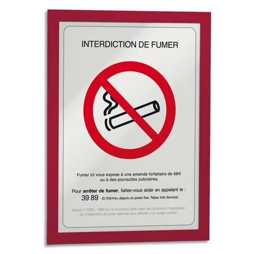 DURABLE Sachet 2 Cadres d'affichage mural Duraframe A4 - adhésif et repositionnable - Rouge