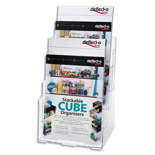 DEFLECTO Porte-brochures 4cases format A4 transparent