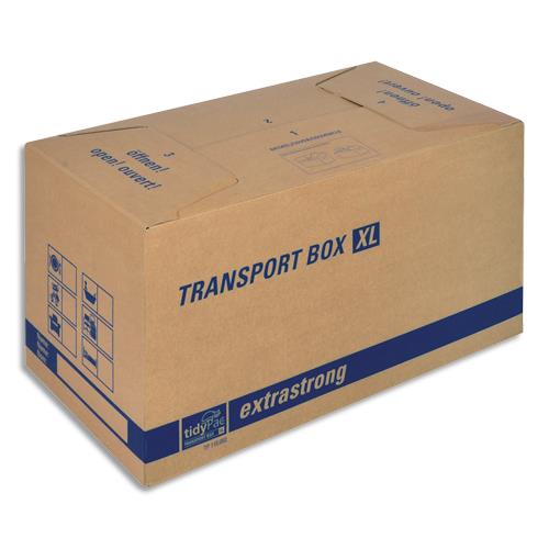 TIDYPAC Carton de déménagement double cannelure format XL - Dimensions : L68 x H35 x P35,5 cm brun