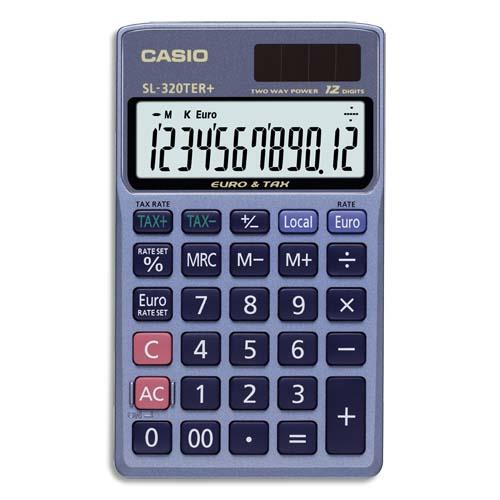 CASIO Calculatrice de poche 12 chiffres conversion euro SL320TER (dont eco-taxe de 0,01 €)