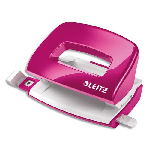 LEITZ Mini-perforateur WOW, métal, 2 trous, rose