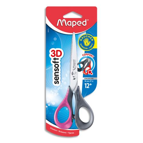 MAPED Sensoft 3D - Ciseaux bouts ronds - pour gaucher - 16 cm