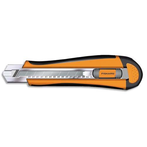 FISKARS Cutter professionnel - lame 18mm - Bouton de déblocage - Matière anti-glisse - Rail métallique