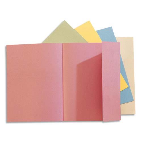 EXACOMPTA Paquet de 50 chemises 1 rabat SUPER 250 en carte 210 grammes assortis pastel