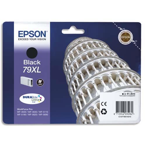 EPSON Cartouche Jet d'Encre Noire XL (2 600 p) ''Tour de Pise'' - C13T79014010 (dont eco-taxe de 0,02 €)