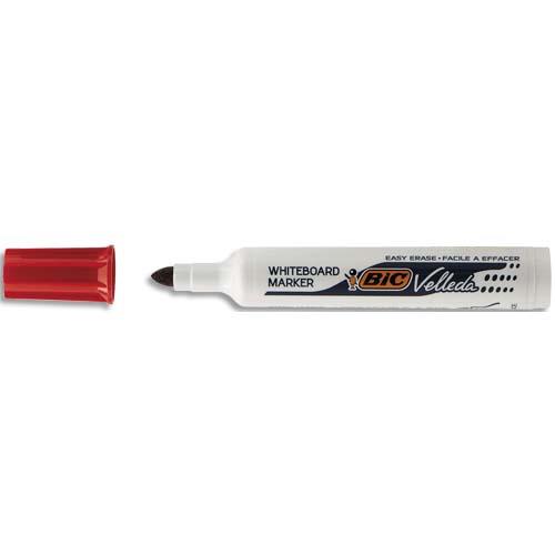 BIC Velleda 1711 Feutres pour Tableau Blanc Effaçables à Sec à Pointe Conique Moyenne - Rouge