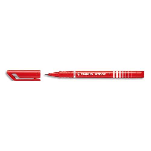 STABILO SENSOR F stylo-feutre pointe fine sur amortisseur (0,3 mm) - Rouge