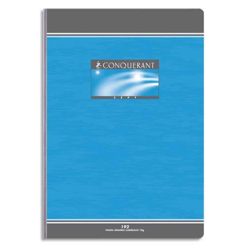 CONQUERANT C7 Cahier reliure brochure 17x22 cm 192 pages 70g petits carreaux 5x5 NF