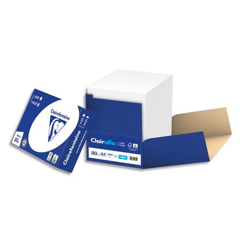 CLAIREFONTAINE Box de 2500 feuilles papier Blanc CLAIRALFA 80 grammes format A4 1981