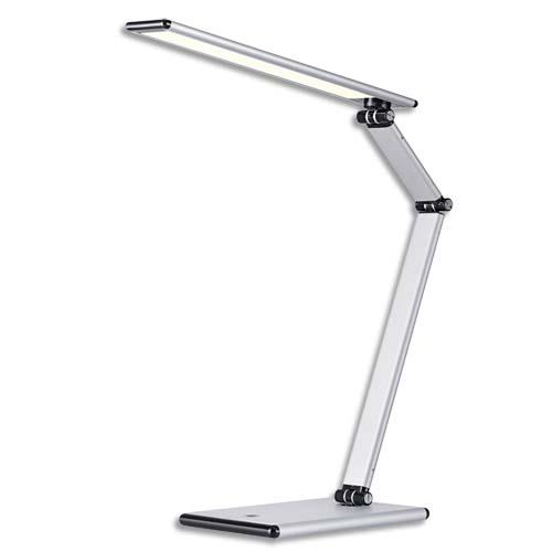 HANSA Lampe led Slim avec variateur, argenté. Dim tête 30 x 5 cm, pied 18 x 12 cm, bras 25,5 x 9,5 cm (dont eco-taxe de 0,16 €)