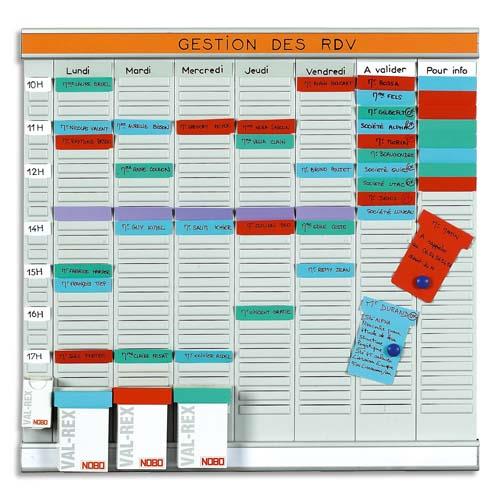 NOBO Planning OFFICE PLANNER 7 bandes de 24 fiches indice 2 + 1 band index (dont eco-taxe mobilier de 0,26 €)