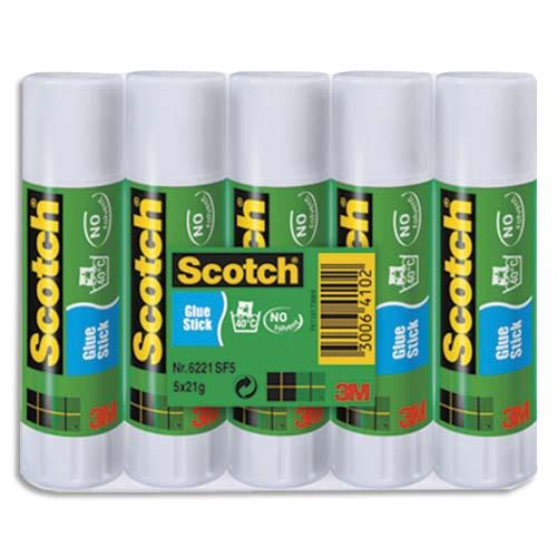 SCOTCH Lot de 5 bâtons de colle économique de 21 grammes