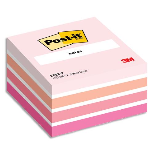 POST-IT Cube Light PLAISIR 7,6 x 7,6 cm - 450 feuilles - Rose