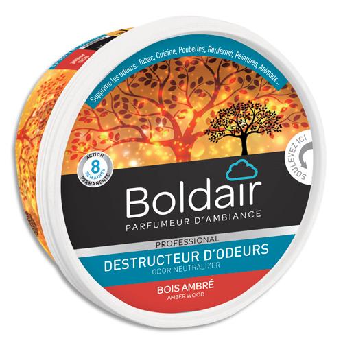 BOLDAIR Pot 300g Gel destructeur d'odeurs Bois Ambré