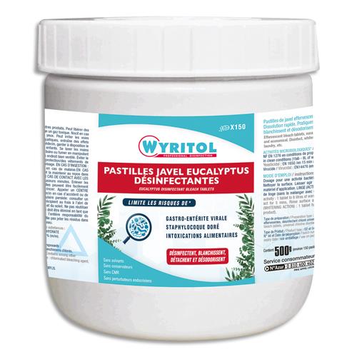 WYRITOL Boîte de 150 Pastilles de Javel effervescentes parfum Eucalyptus