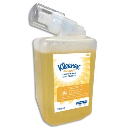 KLEENEX Cartouche d'1 litre de savon mousse Luxury Energy Jaune parfum Arbre à thé