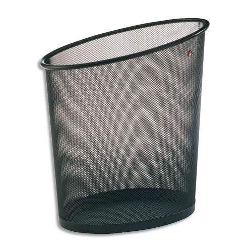 ALBA Corbeille à papier en métal Mesh Noir 18 litres - Dimensions : L35,5 x H39 x P24 cm