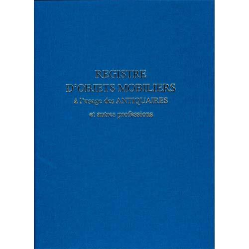 ELVE Registre objet mobilier usage antiquaire & brocanteur 104 pages, Bleu, format 25x32cm