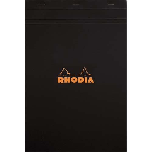 RHODIA Bloc agrafé en-tête couverture Noire n° 19 format 21x31.8cm réglure 5x5