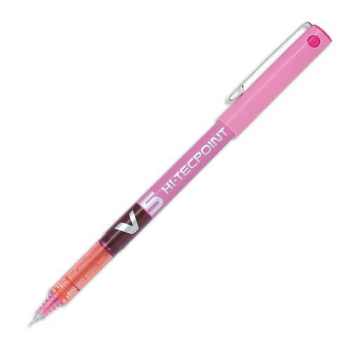 PILOT Stylo Roller pointe tubulaire 0,5 mm encre liquide Rose HI-TECPOINT BX-V5