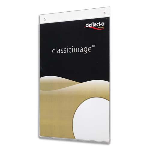 DEFLECTO Porte-visuel mural format horizontal A4 - Dimensions L32,3 x H21,3 x P0,18 cm transparent