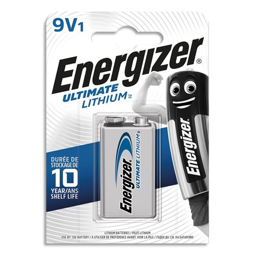 ENERGIZER Pile Ultimate Lithium 9V 6LR61, pack de 1 pile