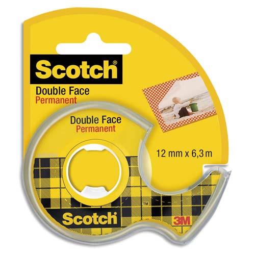 SCOTCH Ruban double face sur dévidoir 12 mm x 6 m