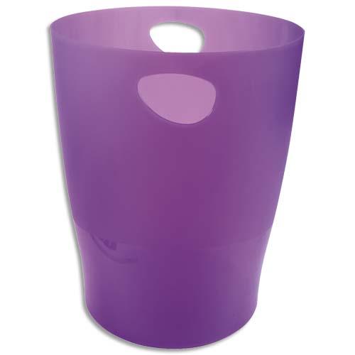 EXACOMPTA Corbeille à papier ECO 15 LViolet translucide - Diamètre 26 cm, hauteur 33,5 cm