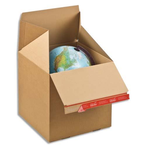 COLOMPAC Carton d'expédition Eurobox L Brun simple cannelure, fermeture adhésive L39,4 x H28,7 x P29,4 cm