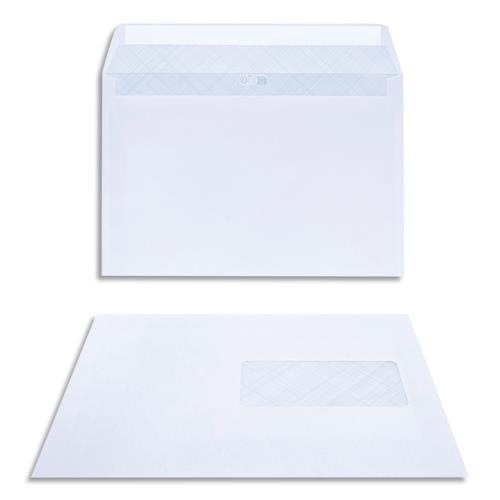 BONG Boîte de 200 enveloppes DL 162x229mm Blanc 80g auto-adhésive