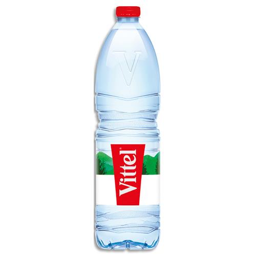 VITTEL Bouteille plastique d'eau d'1,5 litre minérale plate