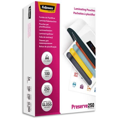 FELLOWES Pack de 100 pochettes A4 250 microns 5401802